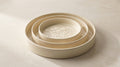 Set 3 Assiettes Artisanales Beige – Bord Relevé